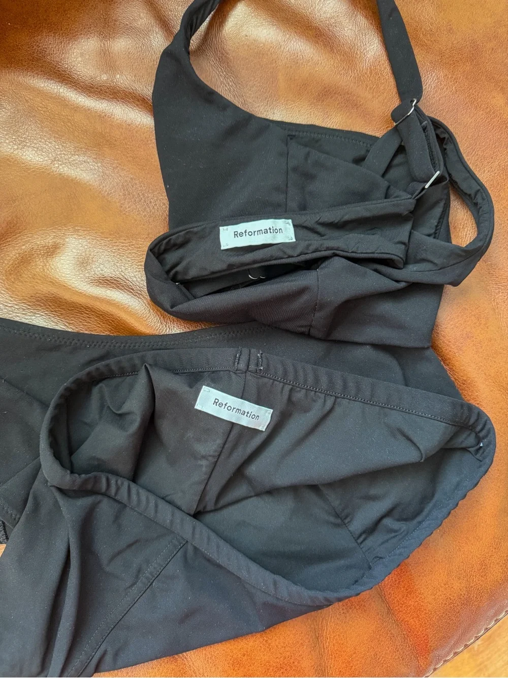 Reformation high waist bathing suit